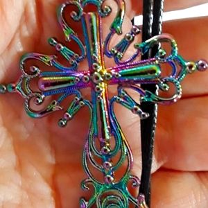 💜TITANIUM CROSS NECKLACE NEW